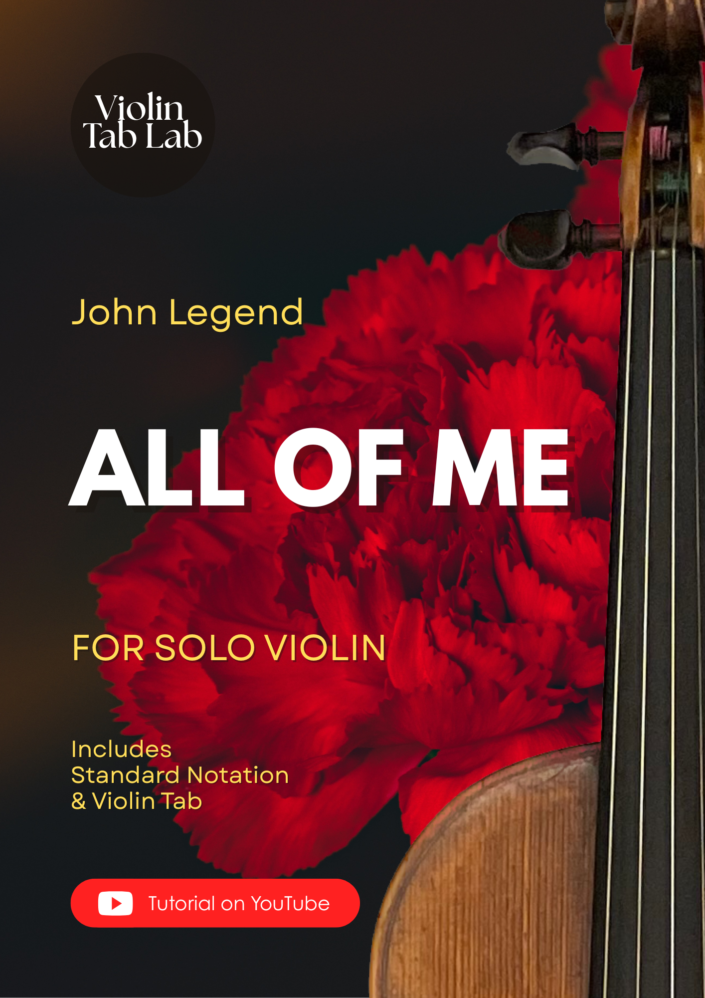 All of Me - John Legend | Solo Violin Arrangement | Violin Sheet Music with TAB