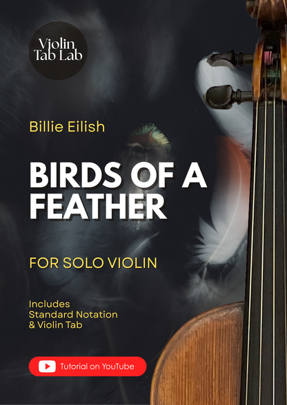 Birds of a Feather - Billie Eilish | Solo Violin Arrangement | Violin Sheet Music with TAB