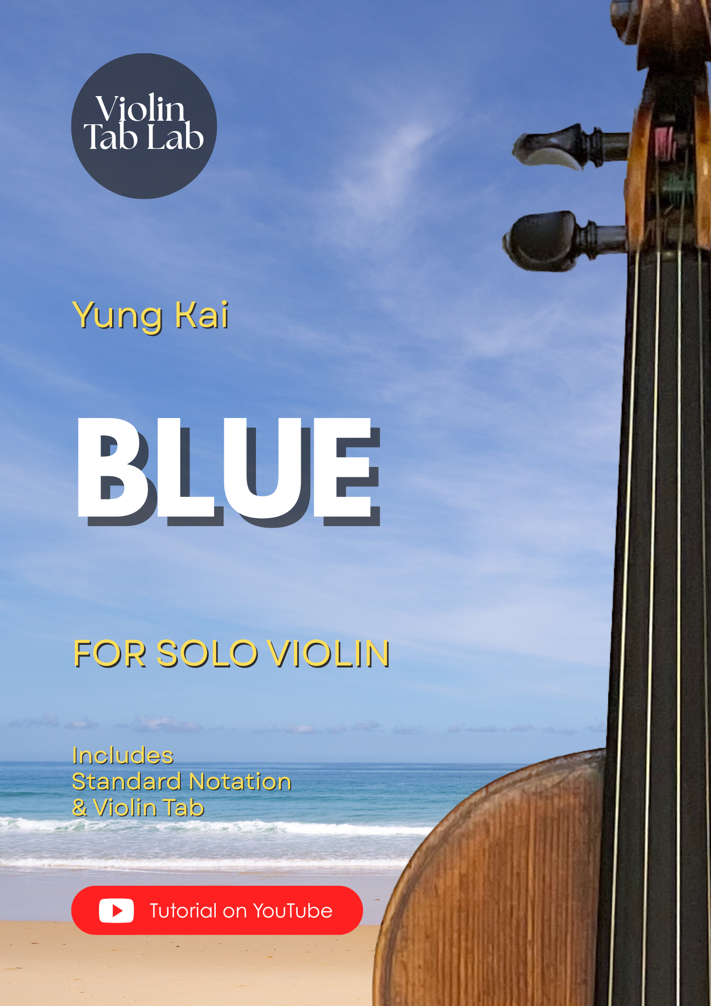 Blue - Yung Kai | Solo Violin Arrangement | Violin Sheet Music with TAB