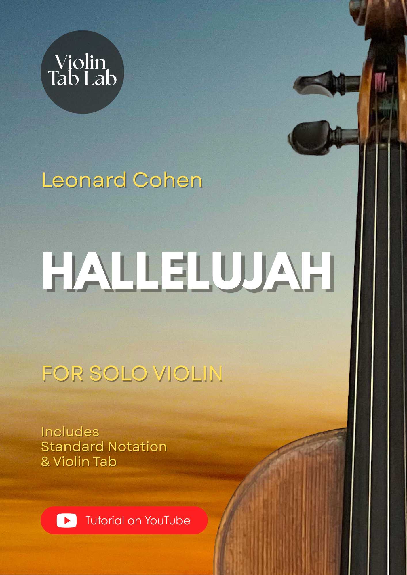 Hallelujah - Leonard Cohen | Solo Violin Arrangement | Violin Sheet Music with TAB
