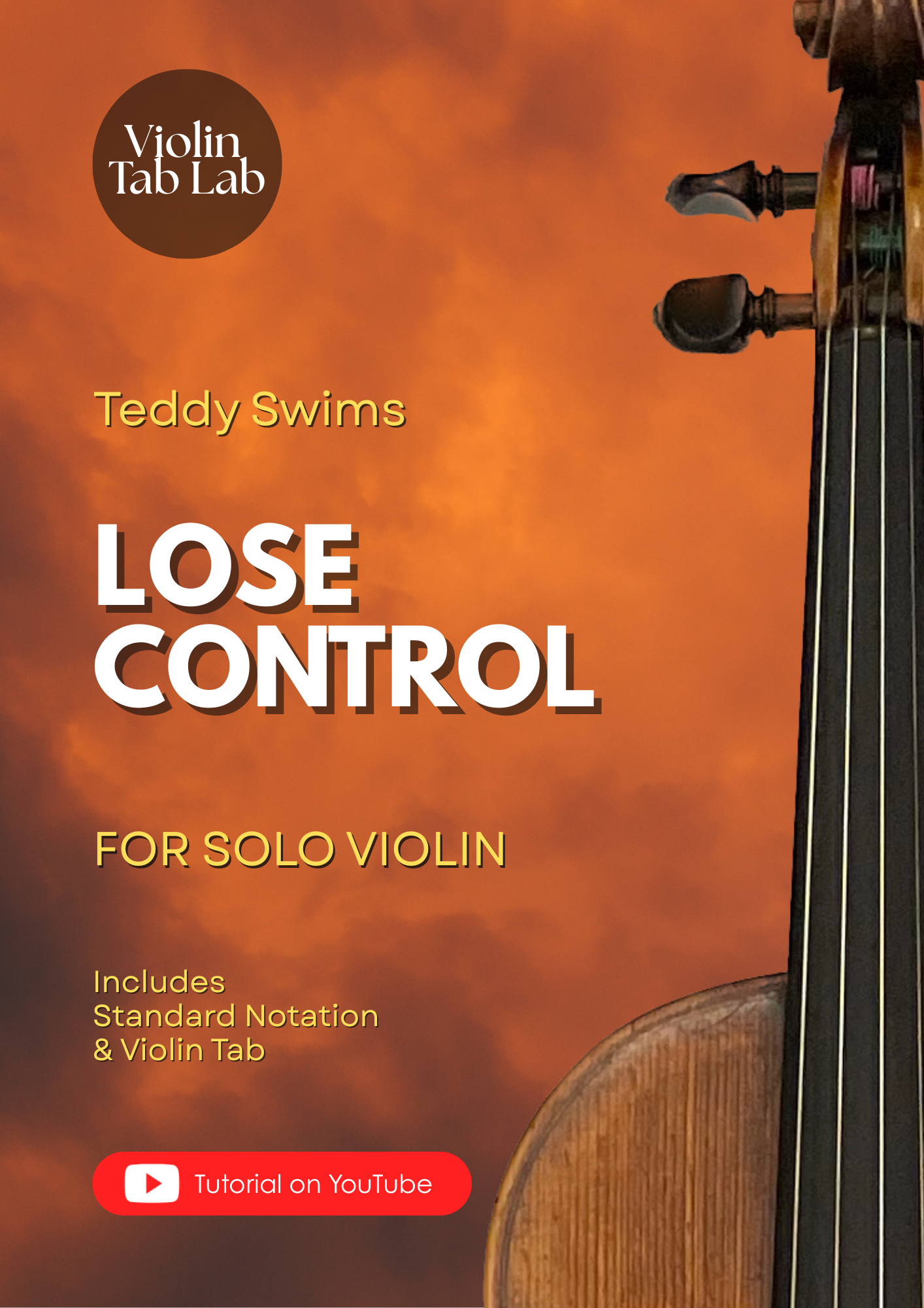 Lose Control - Teddy Swims | Solo Violin Arrangement | Violin Sheet Music with TAB