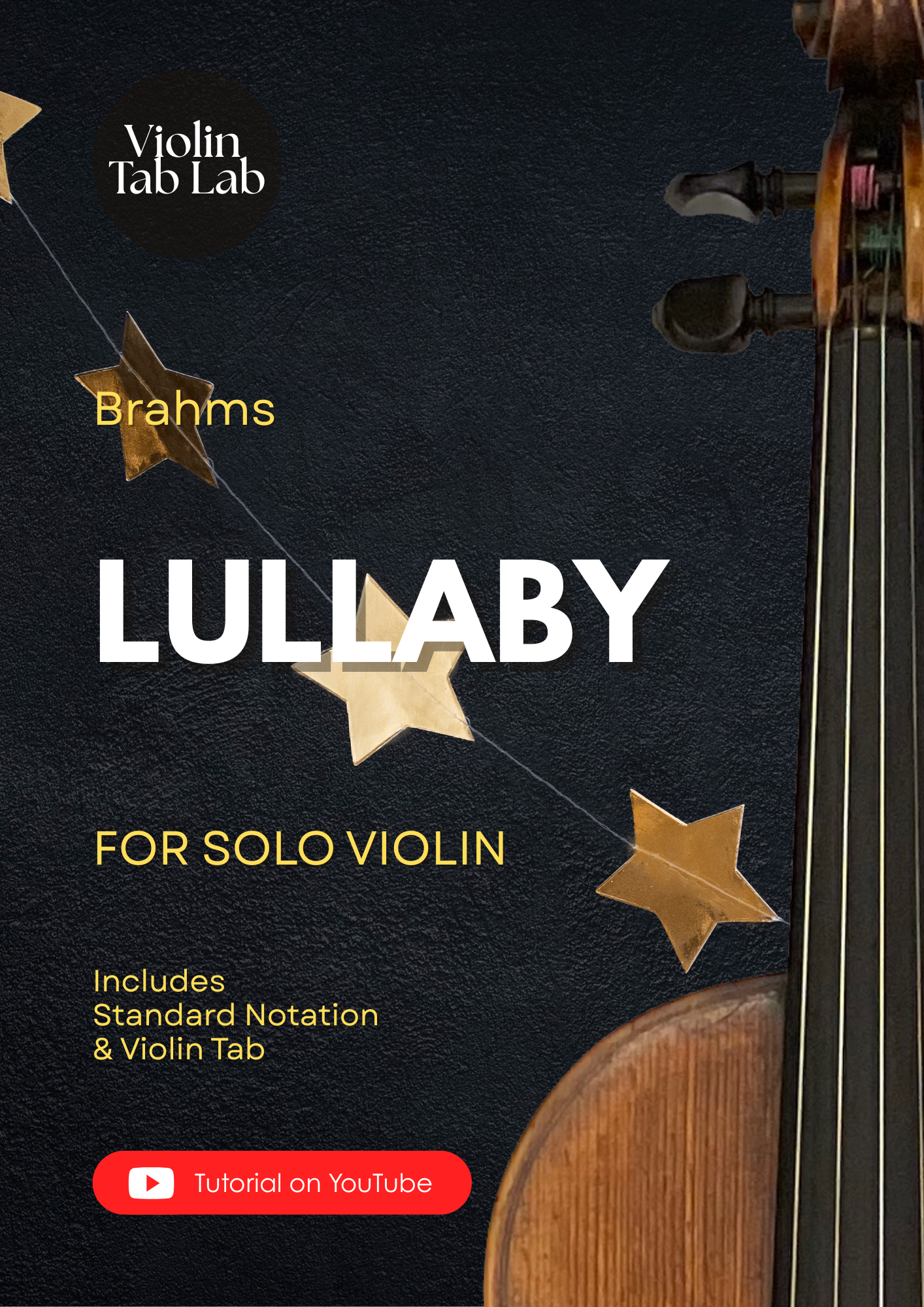 Lullaby (Wiegenlied) - Johannes Brahms | Solo Violin Arrangement | Violin Sheet Music with TAB