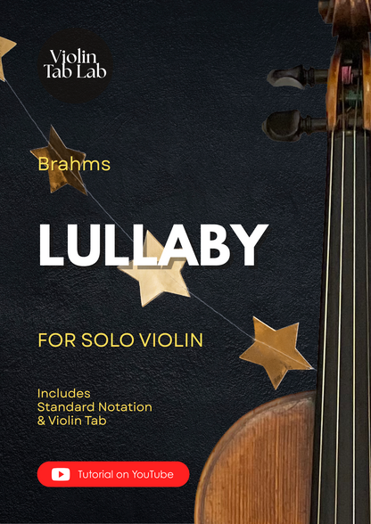 Lullaby (Wiegenlied) - Johannes Brahms | Solo Violin Arrangement | Violin Sheet Music with TAB