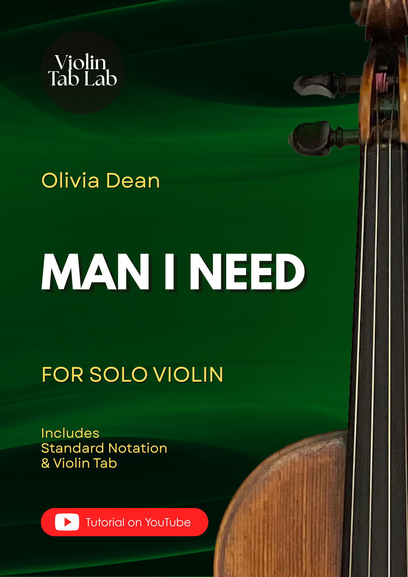The Man I Need - Olivia Dean | Solo Violin Arrangement | Violin Sheet Music with TAB