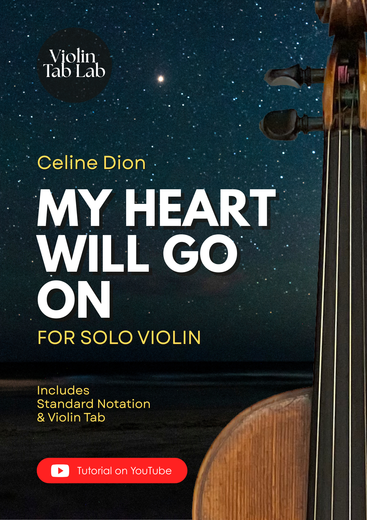 My Heart Will Go On (Titanic) - Céline Dion | Solo Violin Arrangement | Violin Sheet Music with TAB