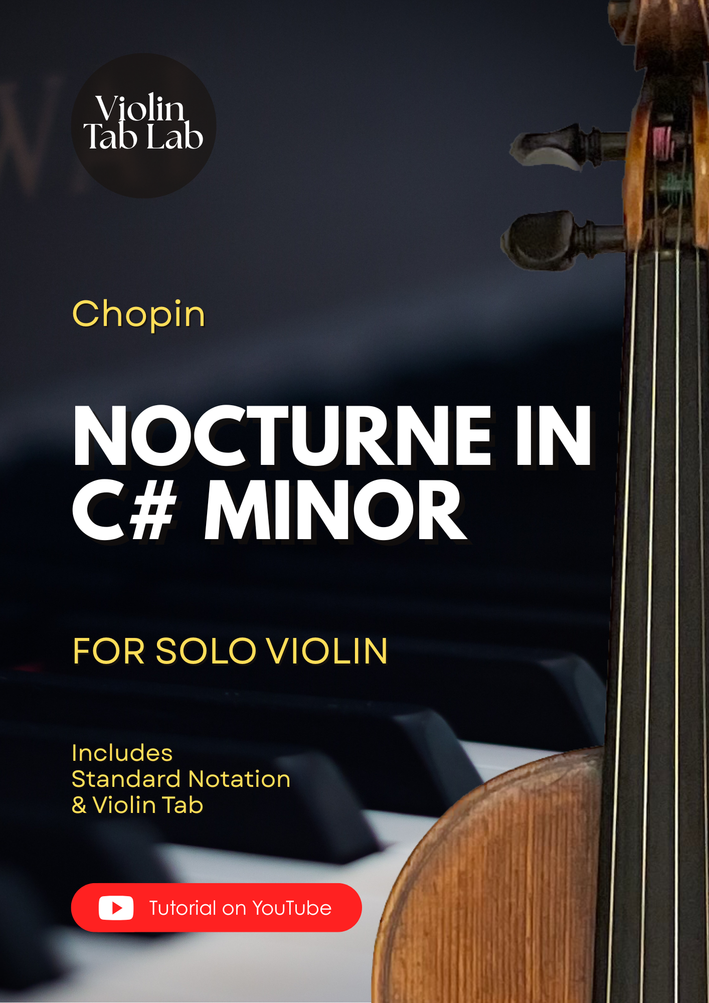 Nocturne in C Sharp Minor - Frédéric Chopin | Solo Violin Arrangement | Violin Sheet Music with TAB