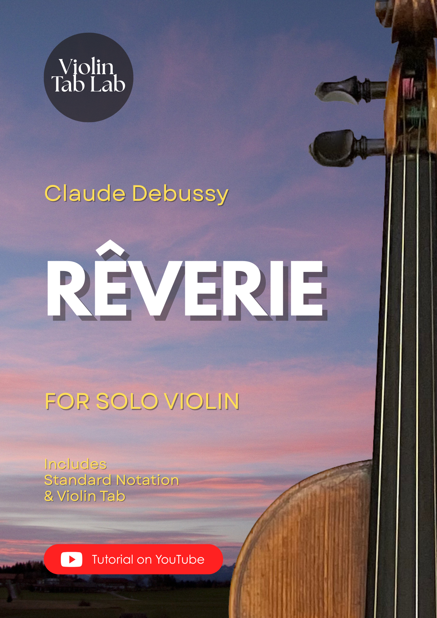 Reverie - Claude Debussy | Solo Violin Arrangement | Violin Sheet Music with TAB
