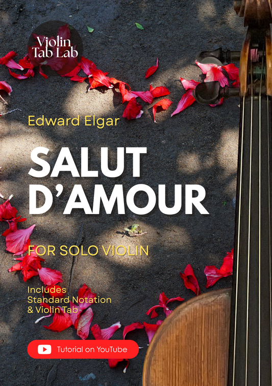 Salut d’Amour - Edward Elgar | Solo Violin Arrangement | Violin Sheet Music with TAB