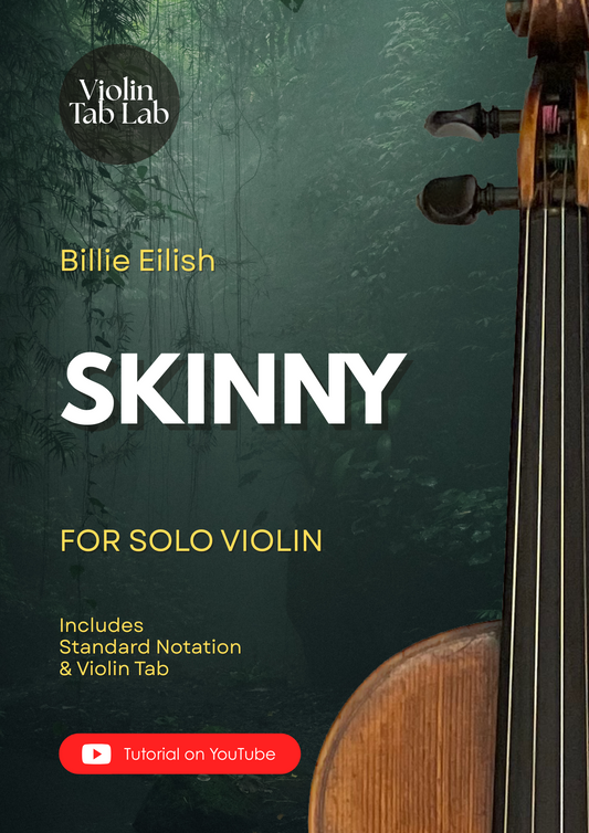 Skinny - Billie Eilish | Solo Violin Arrangement | Violin Sheet Music with TAB