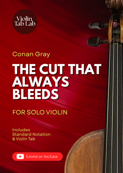 The Cut That Always Bleeds - Conan Gray | Solo Violin Arrangement | Violin Sheet Music with TAB