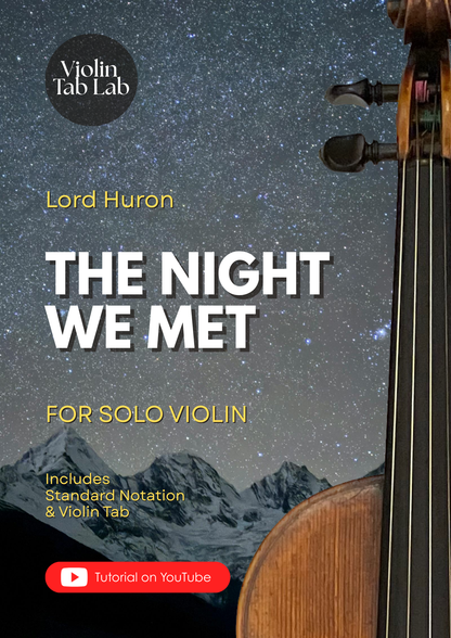 The Night We Met - Lord Huron | Solo Violin Arrangement | Violin Sheet Music with TAB