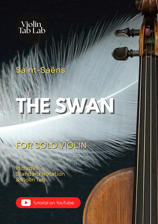 The Swan - Camille Saint-Saëns | Solo Violin Arrangement | Violin Sheet Music with TAB