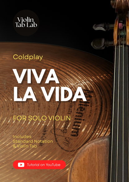 Viva La Vida - Coldplay | Solo Violin Arrangement | Violin Sheet Music with TAB