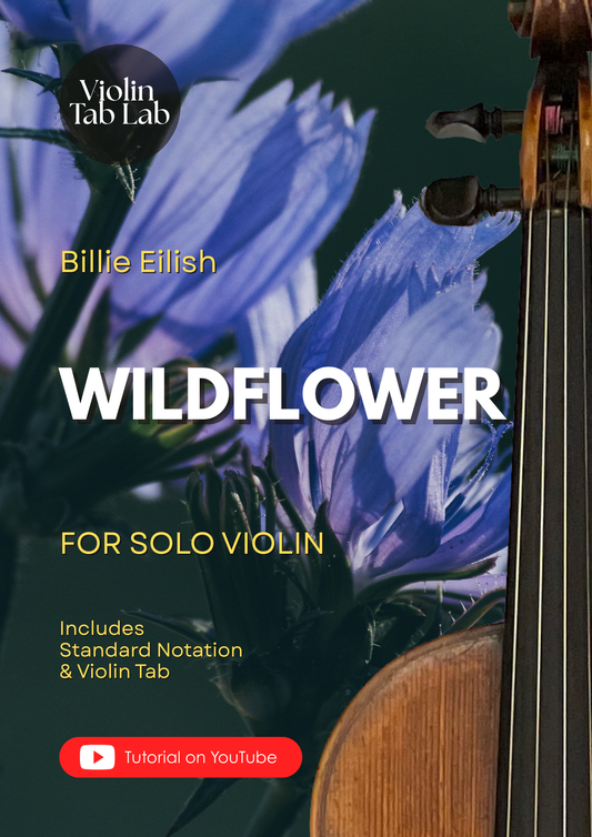 Wildflower - Billie Eilish | Solo Violin Arrangement | Violin Sheet Music with TAB