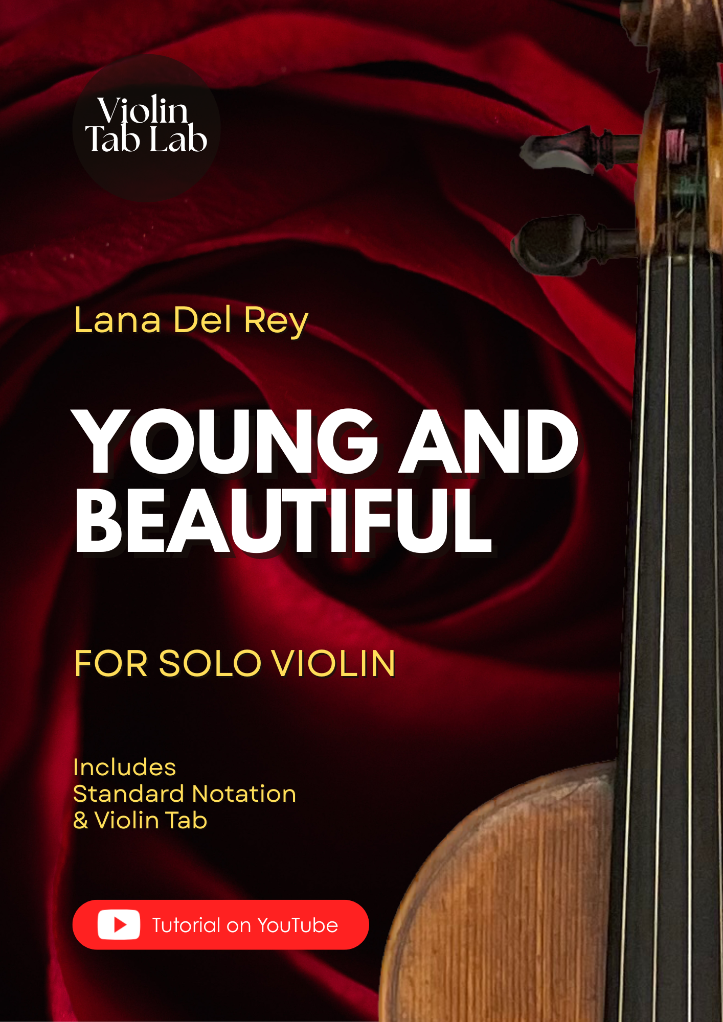 Young and Beautiful - Lana Del Rey | Solo Violin Arrangement | Violin Sheet Music with TAB