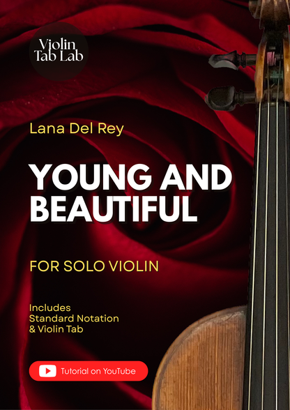 Young and Beautiful - Lana Del Rey | Solo Violin Arrangement | Violin Sheet Music with TAB